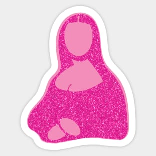 Pop Minimal Bubblegum Pink Mona Lisa Sticker